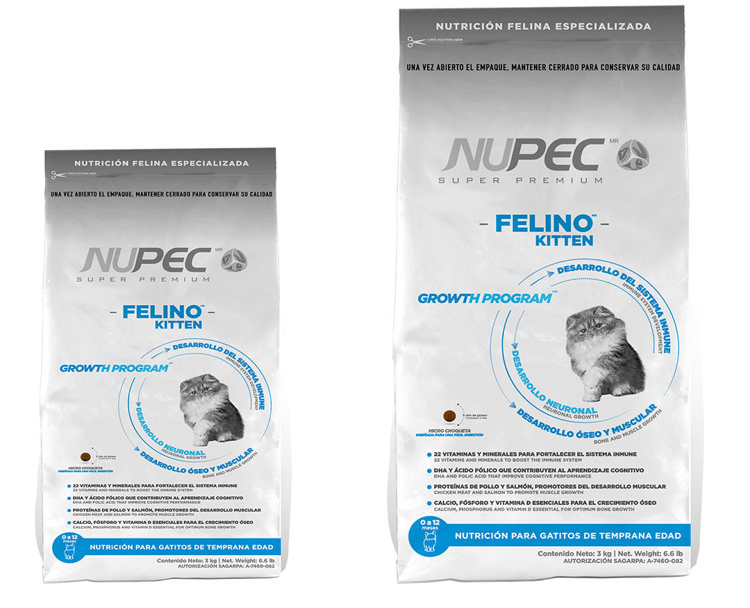 Alimento Nupec Nutrición Felina Especializada Kitten para gato de temprana edad sabor pollo y salmon y arroz